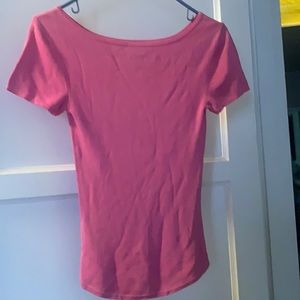 GEORGIOU STUDIO PINK KNIT TOP SZ S SHORT SLEEVES
